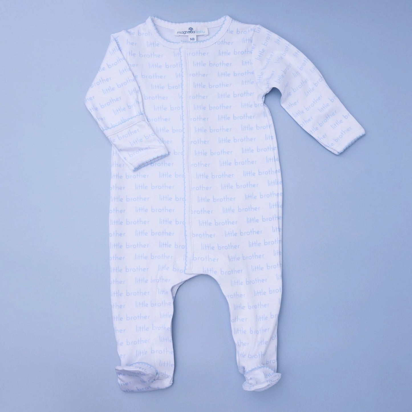 Little Brother Zipper Footie, Blue