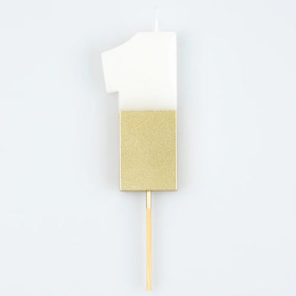 Gold Dipped Number Candle (0-9)