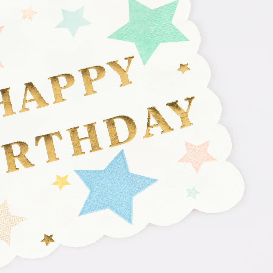 Happy Birthday Stars Small Napkins