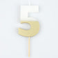 Gold Dipped Number Candle (0-9)