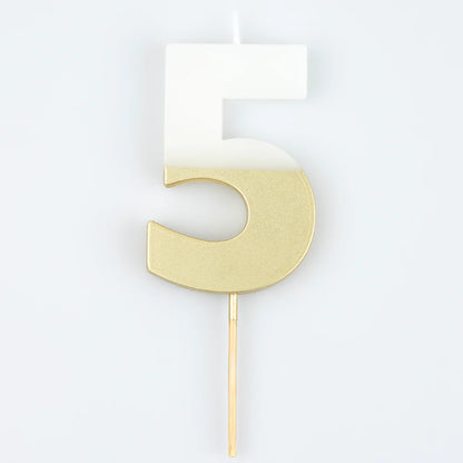 Gold Dipped Number Candle (0-9)