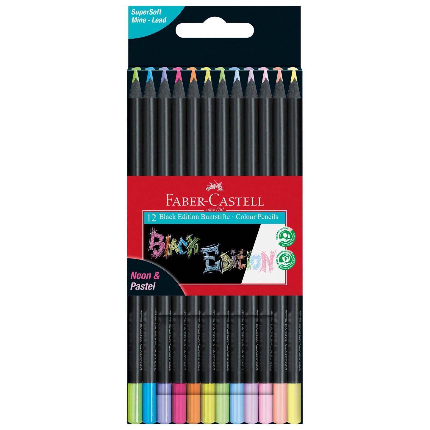 Black Edition Colored Pencils - Neon + Pastel