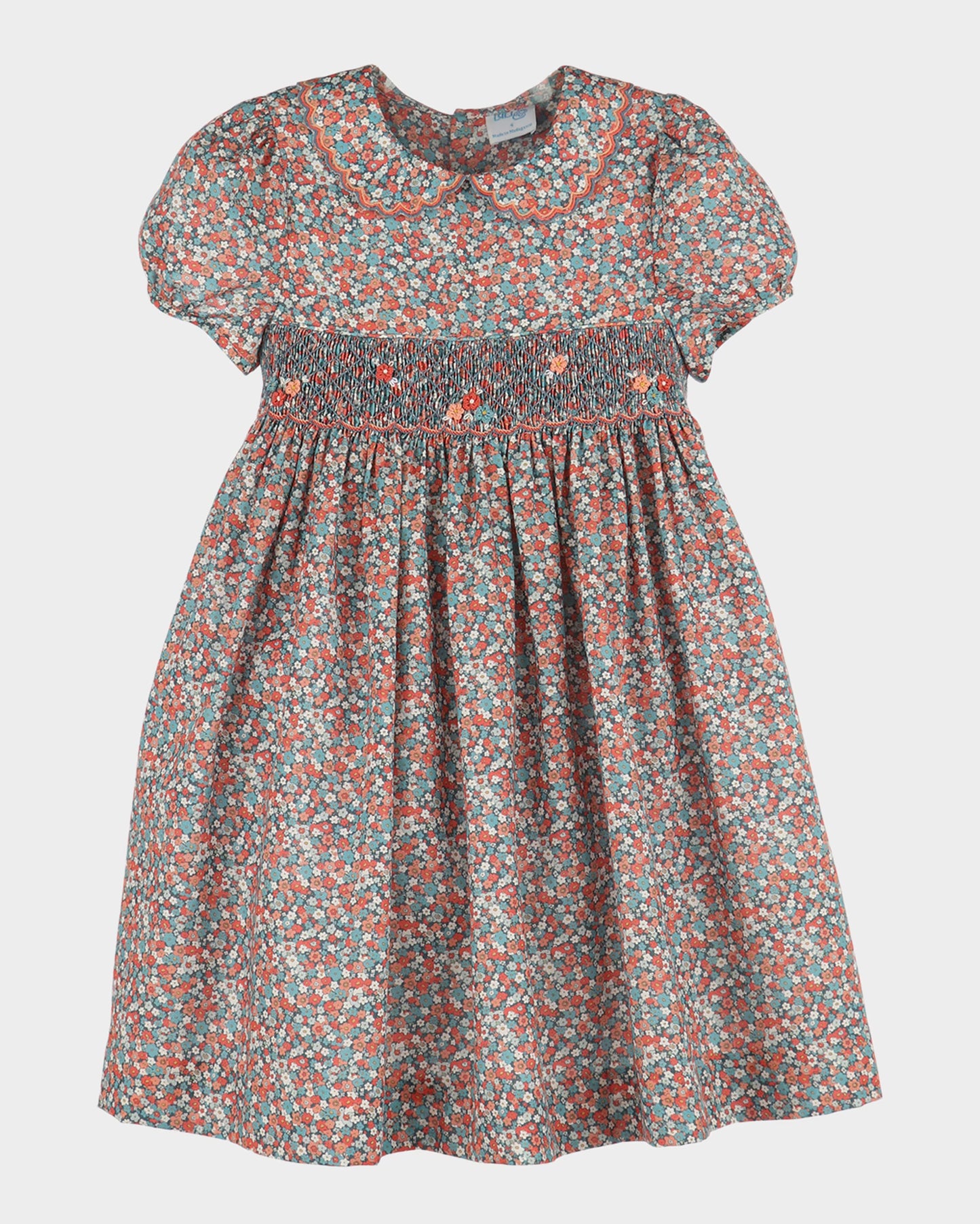 Floral Vintage Dress, Blue