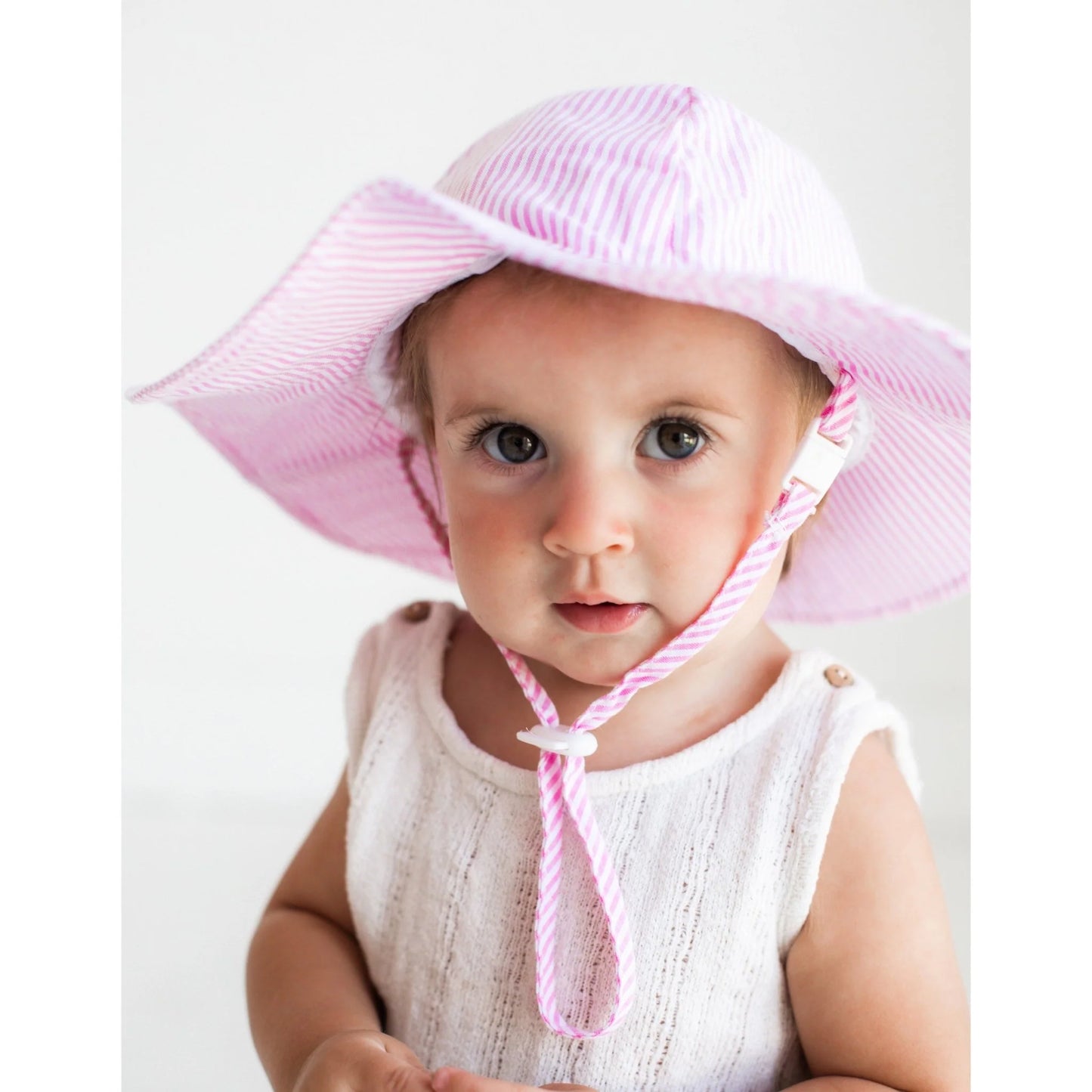 Pink Seersucker Sunhat