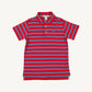 S/S Prim & Proper Polo & Onesie, Red/Blue Stripe