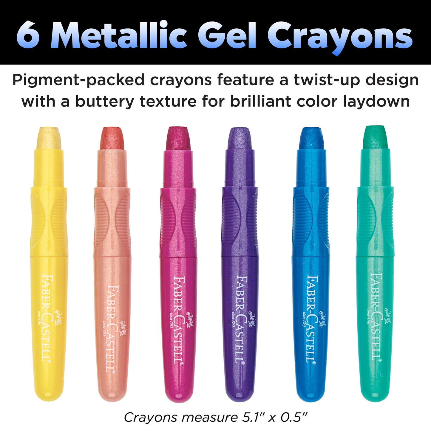6ct Metallic Gel Crayons
