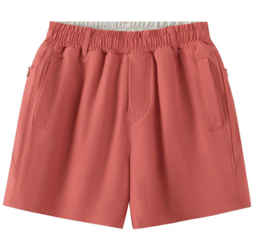 Relaxed Red FB Shorts