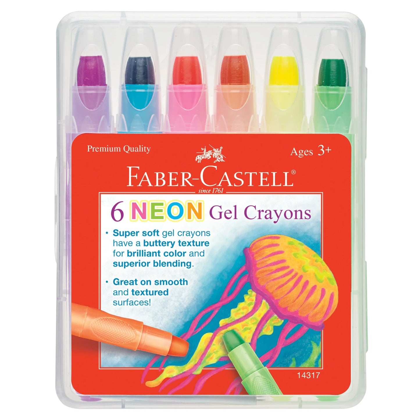 6ct Neon Gel Crayons