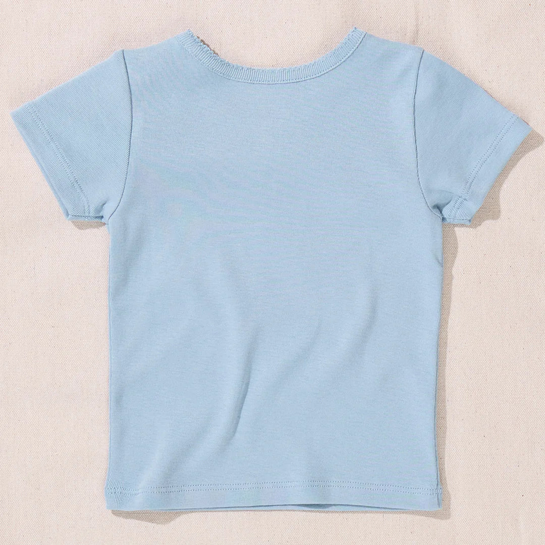 S/s Seesaw Rib T-Shirt, Light Blue
