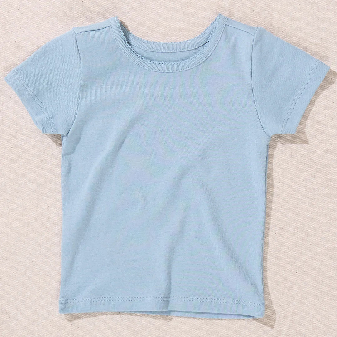 S/s Seesaw Rib T-Shirt, Light Blue