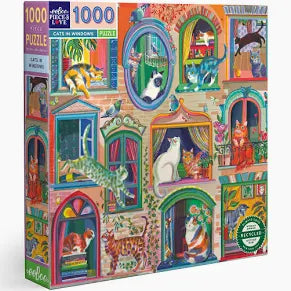 Cats in Windows 1000 Pc Puzzle