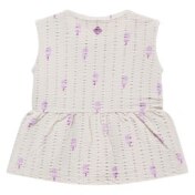 Sleeveless Peplum Top, Ivory w/Popsicles