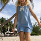 Shift Dress, Blue Linen