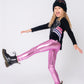 Legging, Metallic Pink