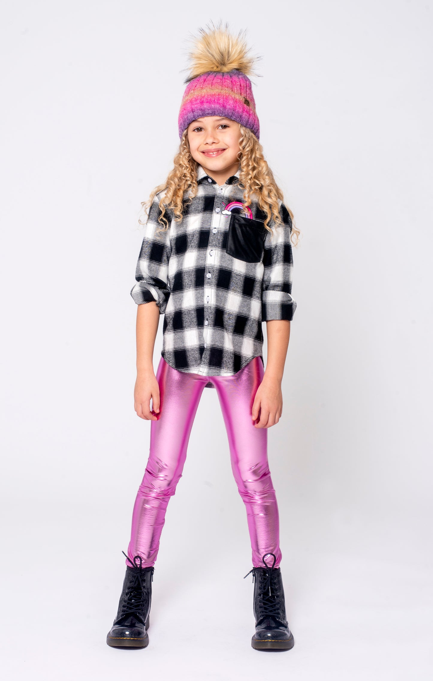 Legging, Metallic Pink