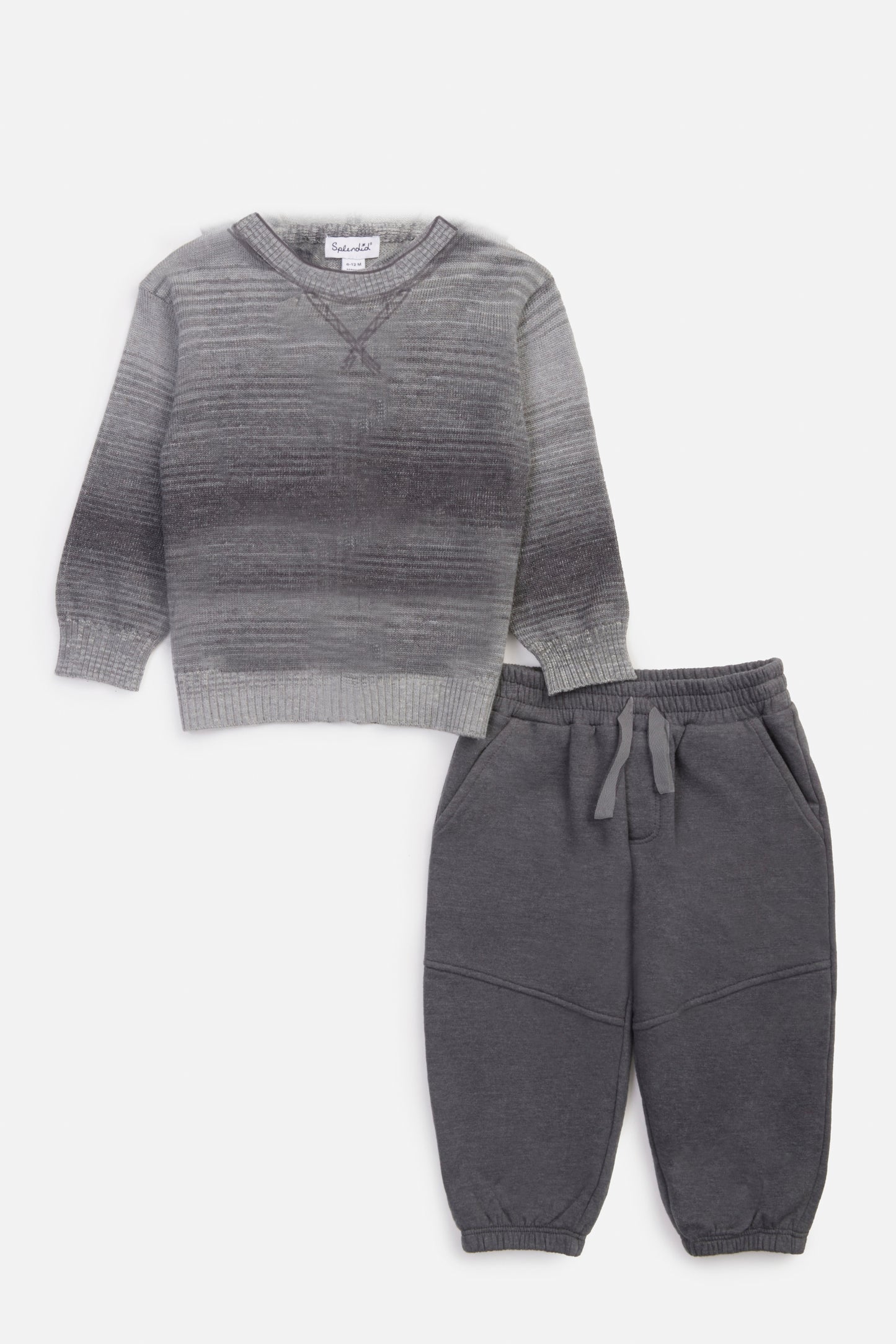 Space Dye Grey Sweater and Pants Set