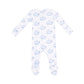 2 Way Zip Footie, Ribbed Bubbly Whale