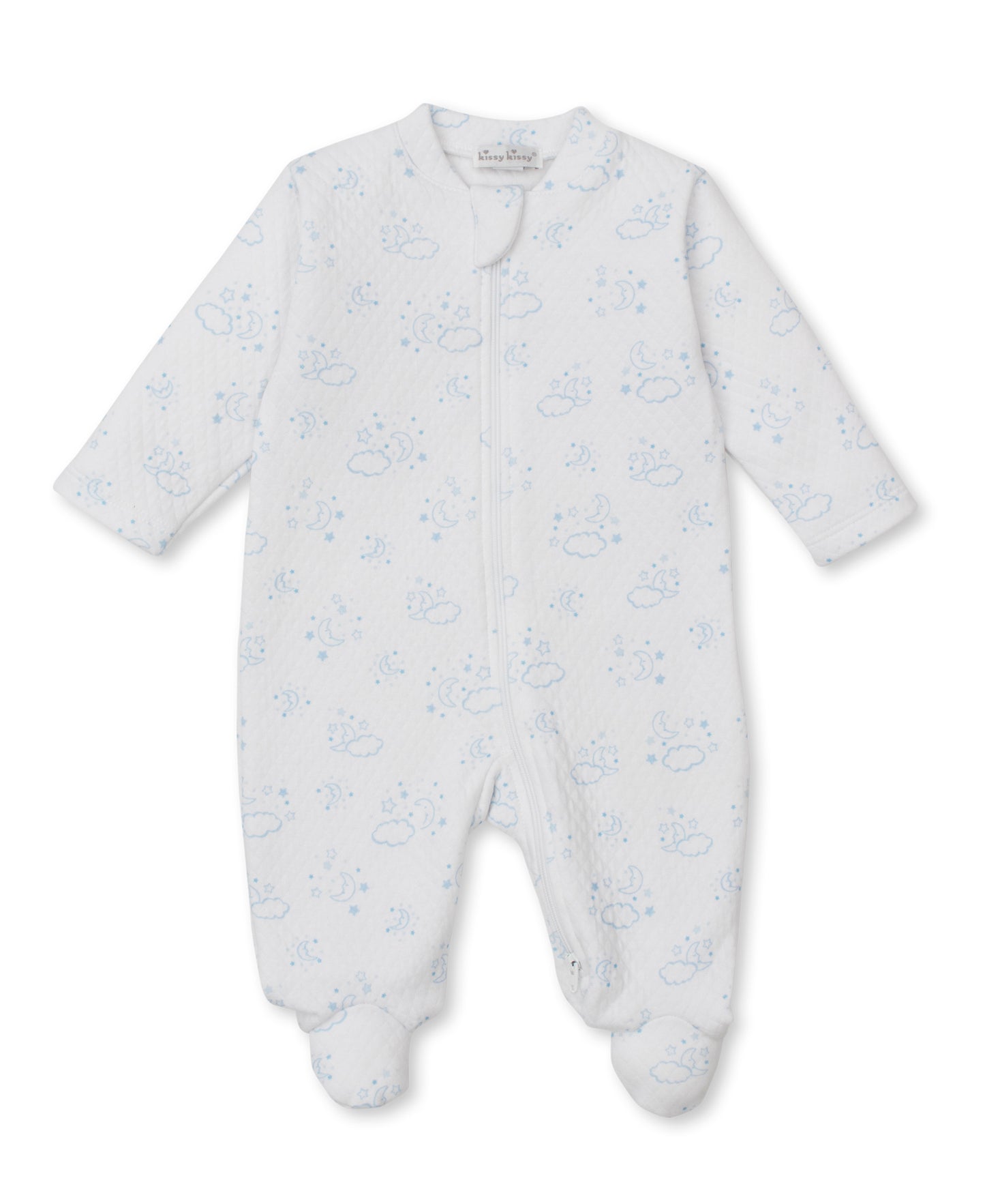 Footie w/Zip, Cheerful Good Nights, Blue