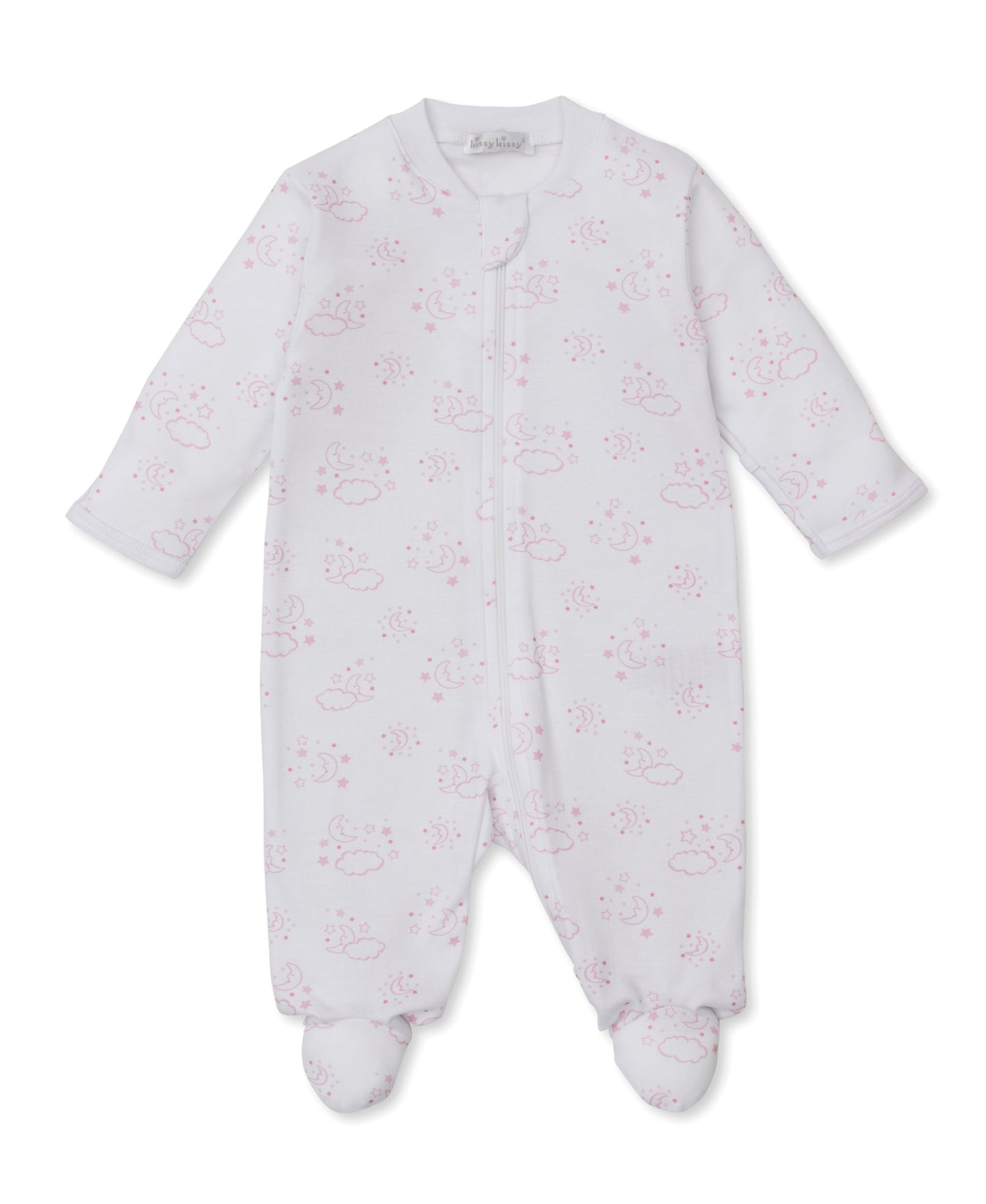 Footie w/Zip, Cheerful Good Nights, Pink