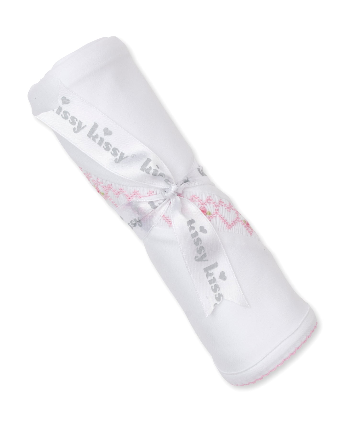 Blanket w/Hand Smk, CLB Fall Bishop, White/Pink