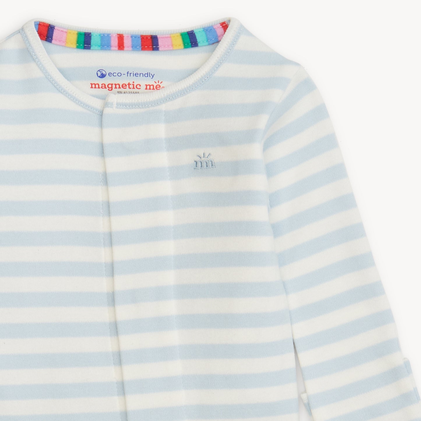 Org. Cotton Footie, Blue Stripe