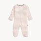Org. Cotton Footie, Pink Stripe