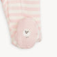 Org. Cotton Footie, Pink Stripe
