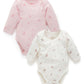 Easy Neck L/S Bodysuit, Pale Pink Blossom