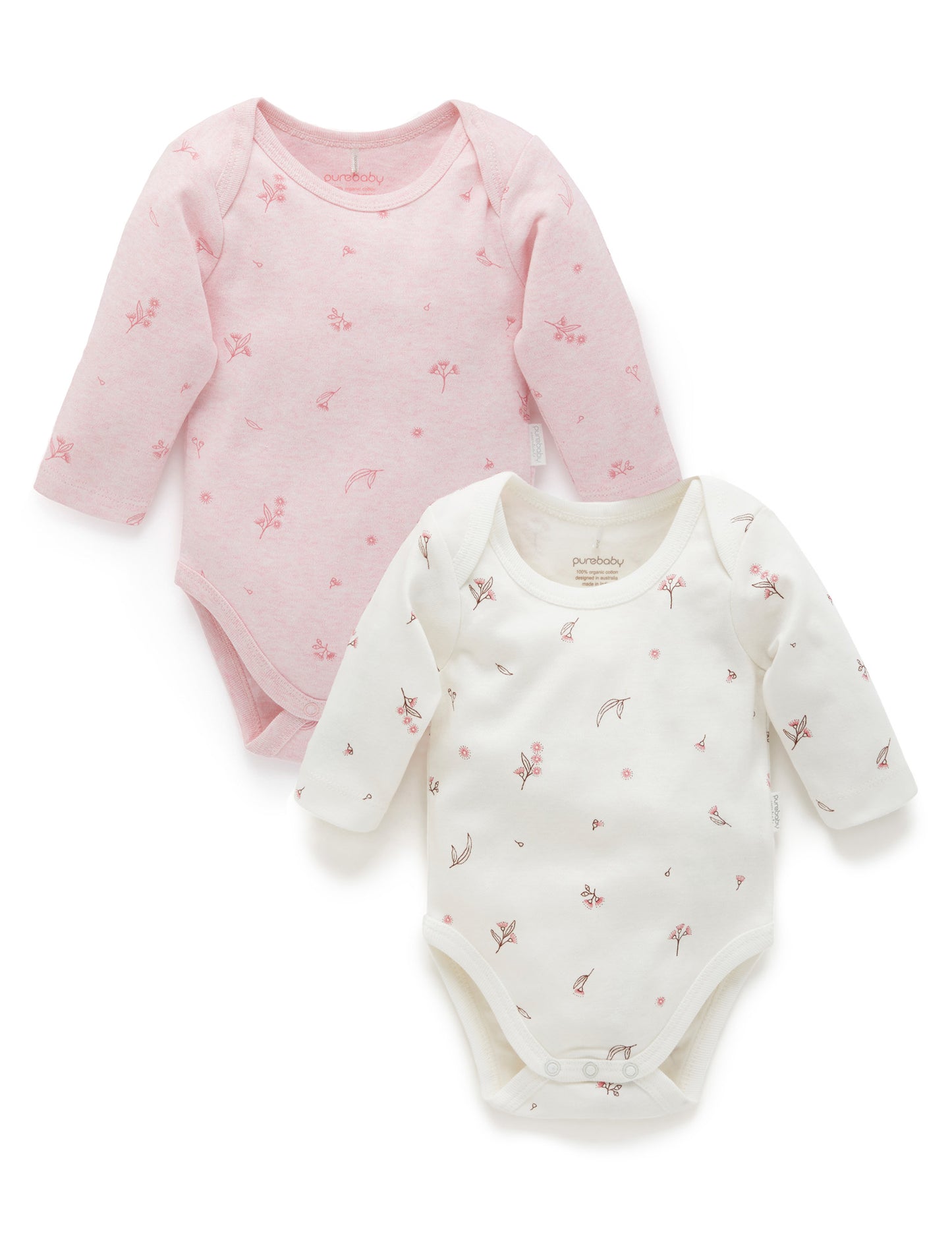 Easy Neck L/S Bodysuit, Pale Pink Blossom
