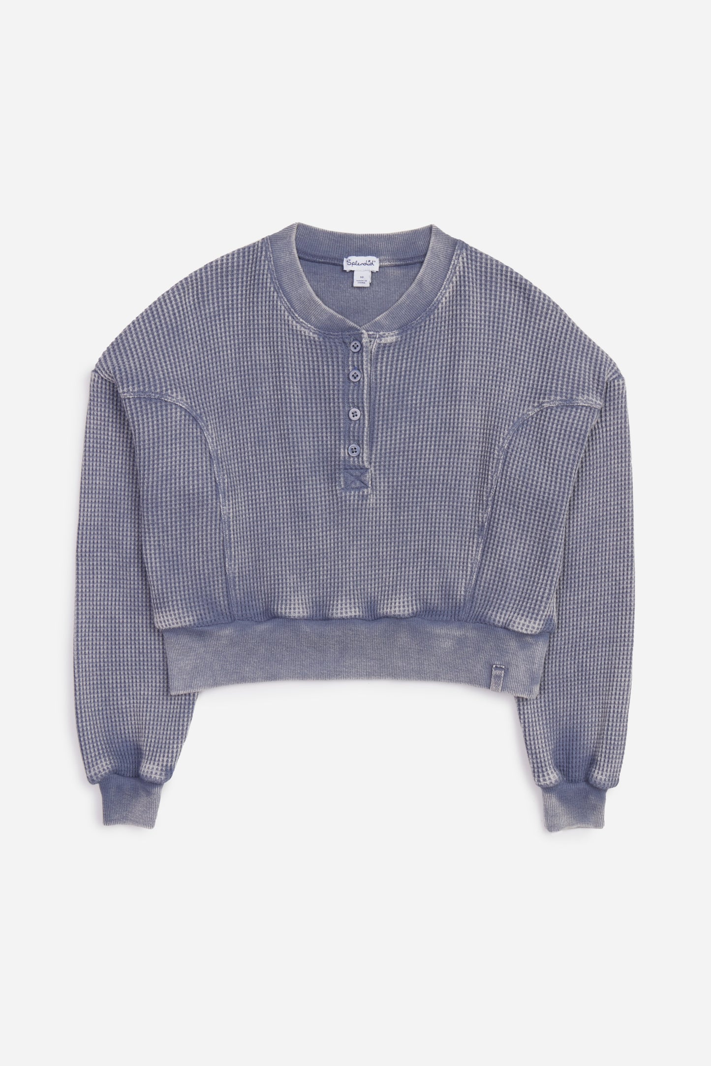 Thermal Henley Sweatshirt, Ash Navy