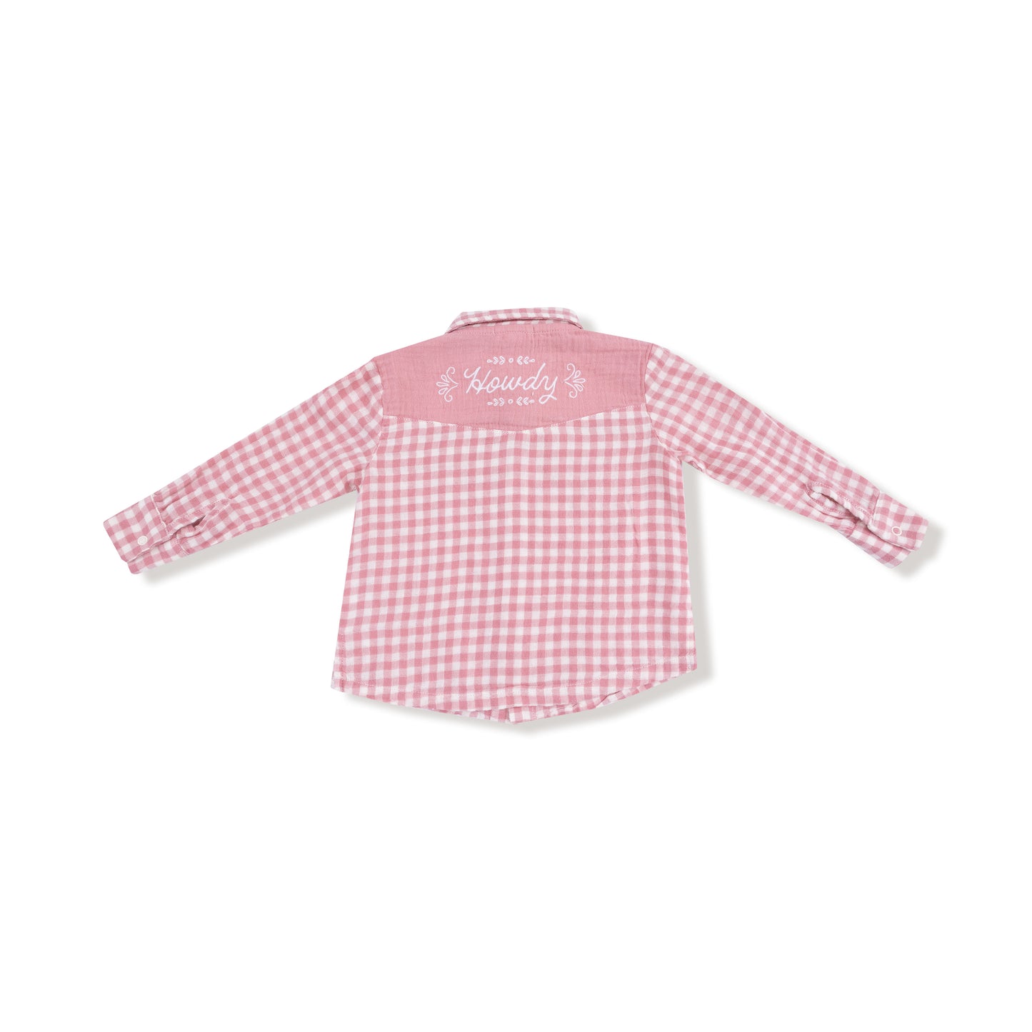L/S Western Pearl Snap Shirt, Howdy Emb., Rose Pink