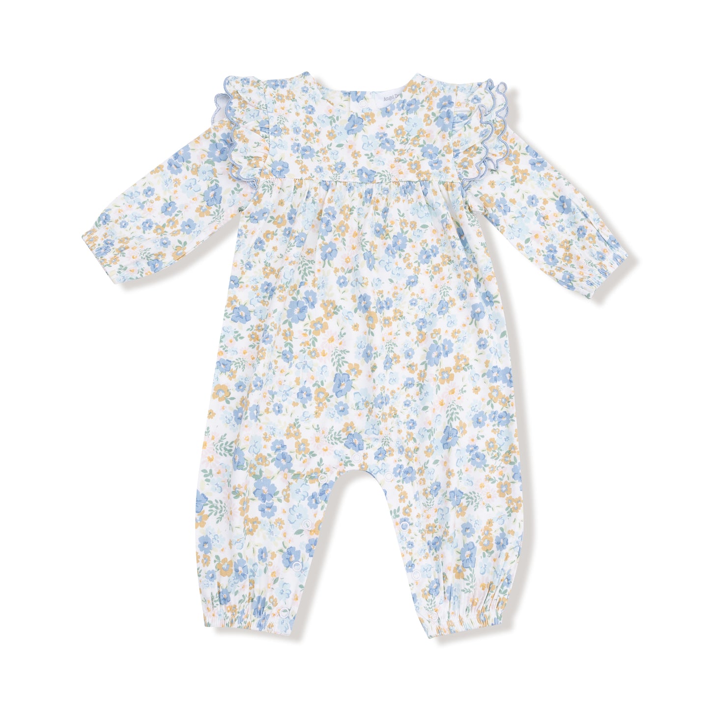 L/S Petal Ruffle Romper, Sweet Rose Calico