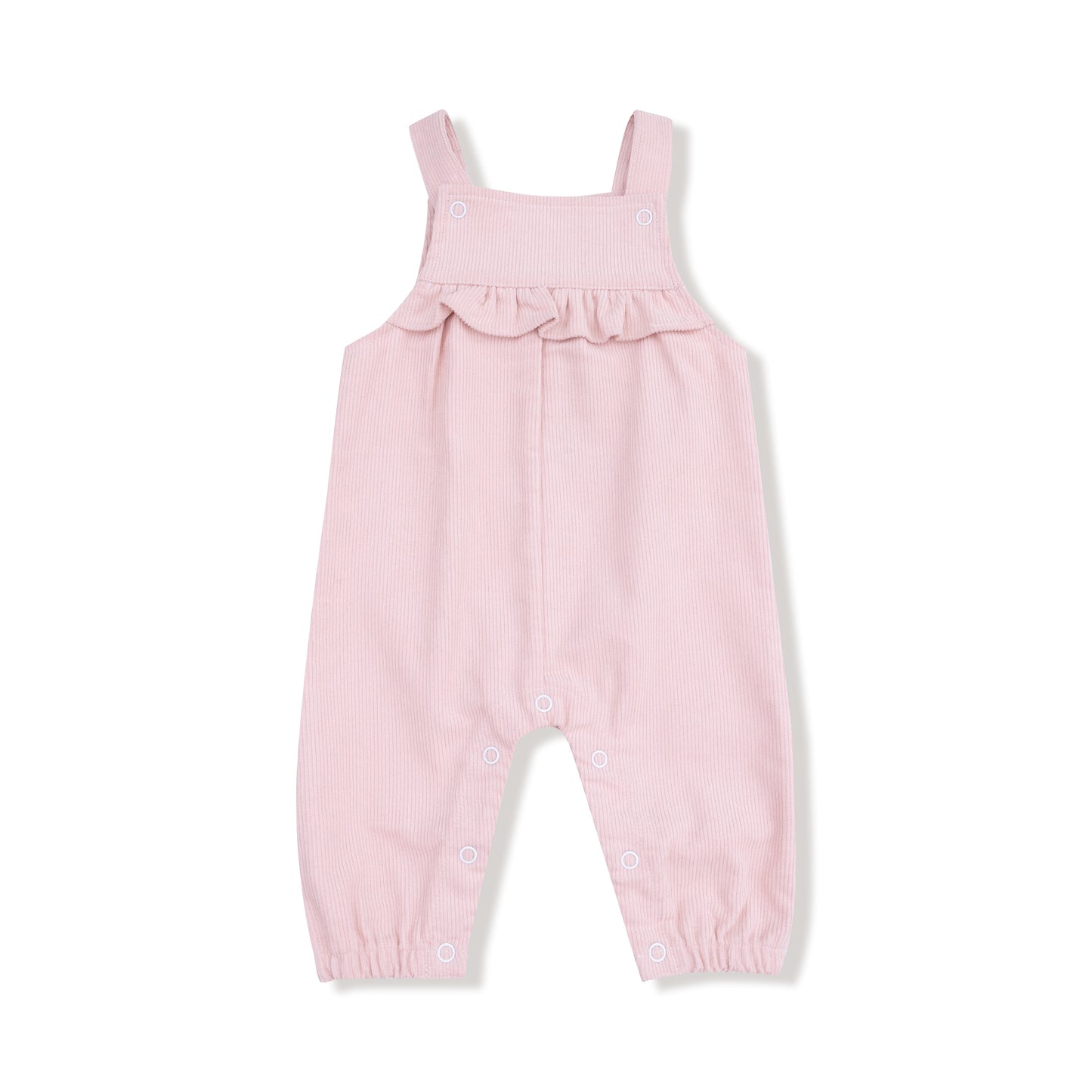 Yoke Ruffle Overall, Veiled Pink