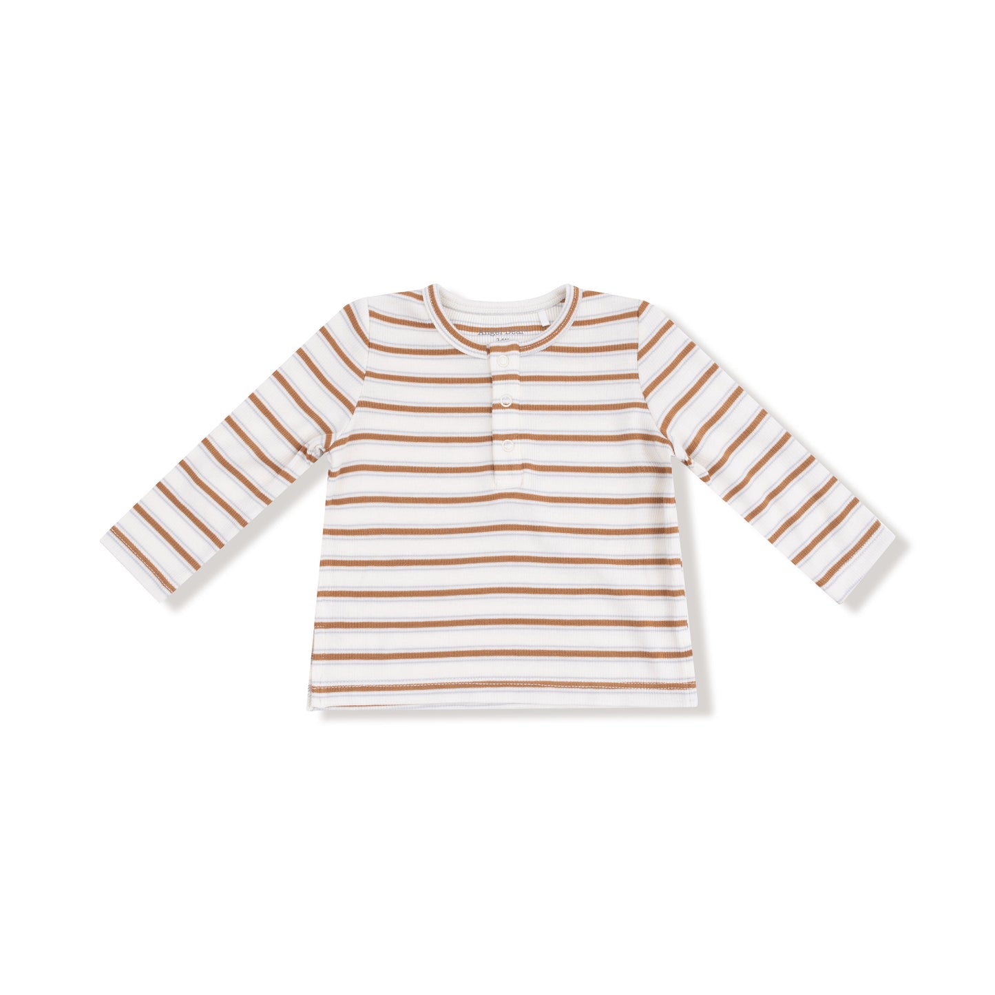 L/S Henley, Vintage Brown Stripe