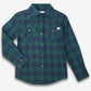 Flannel Shirt, Blue/Green Plaid