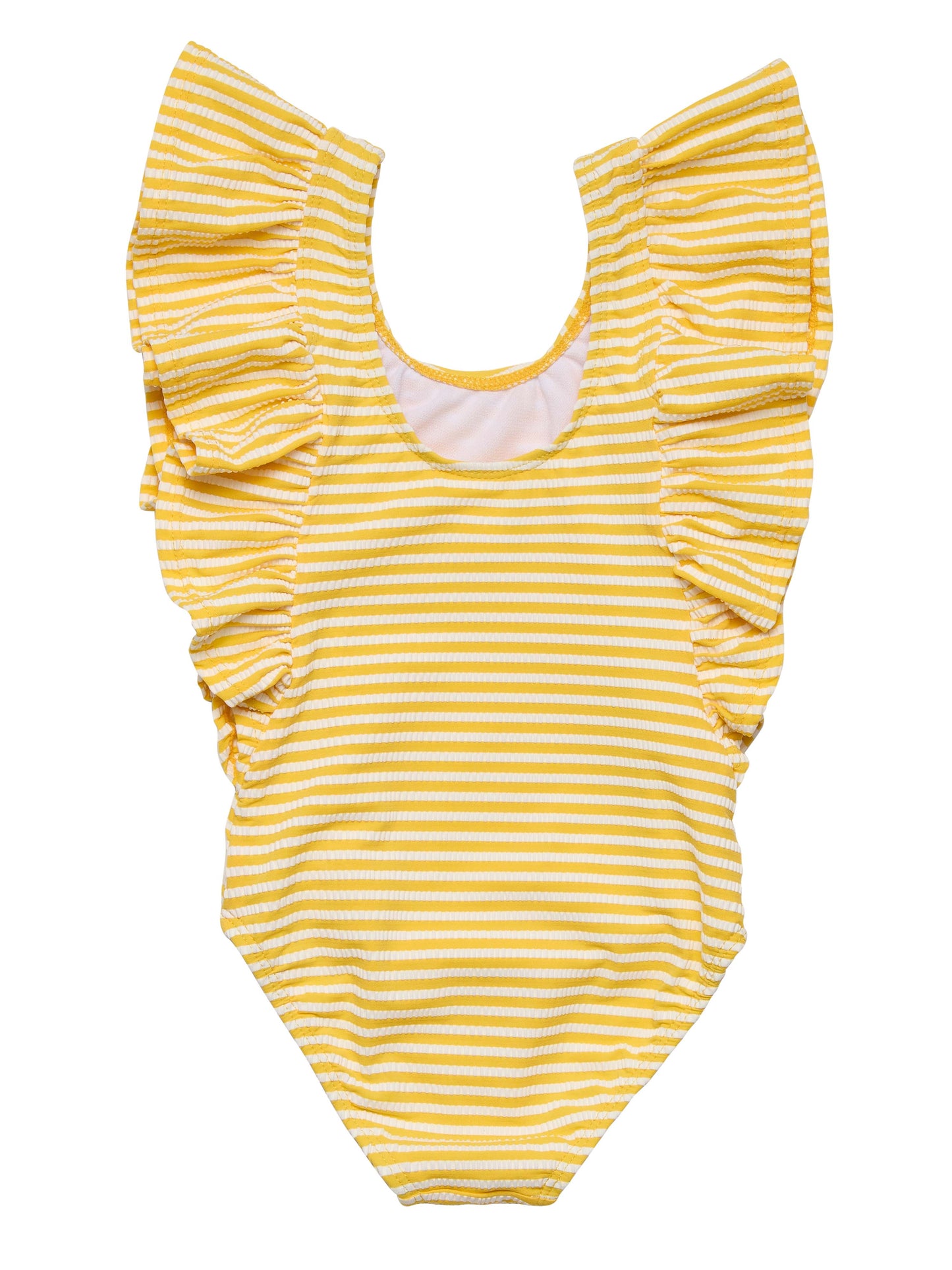 Wide Frill Swimsuit, Sunshine Stripe