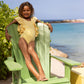 Wide Frill Swimsuit, Sunshine Stripe