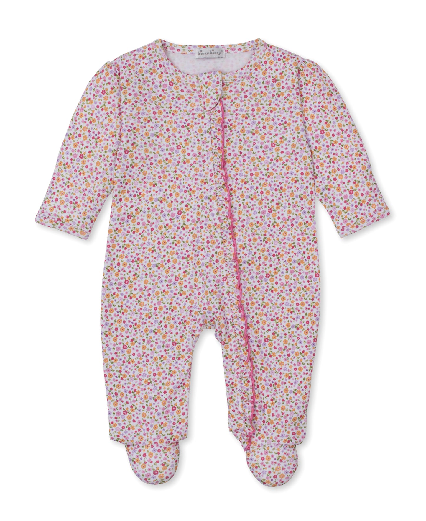 Footie w/Zip, Blossoming Bows