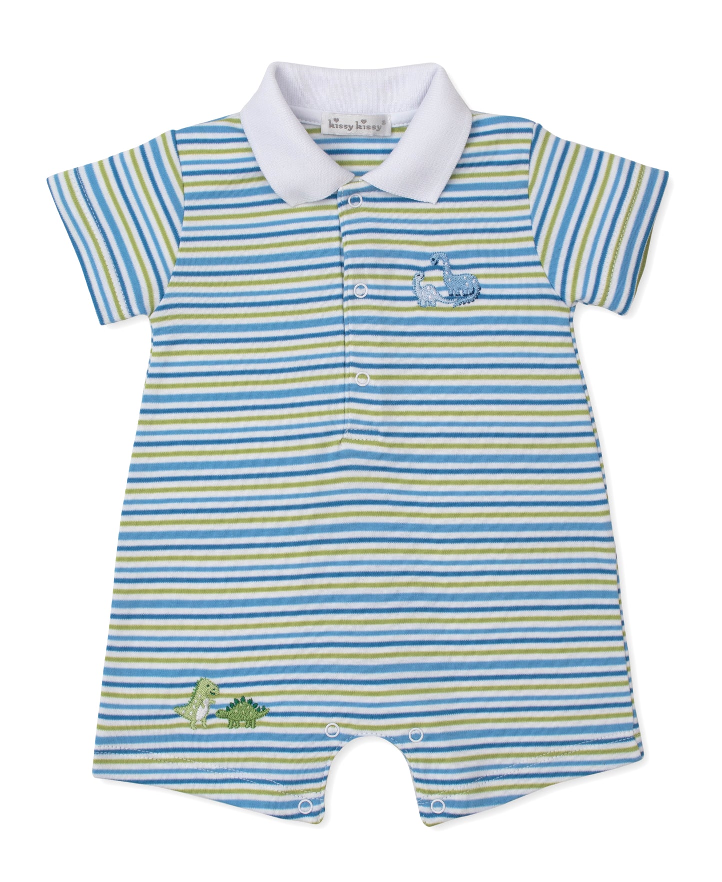 Stripe Short Playsuit, Dinosaur Delight