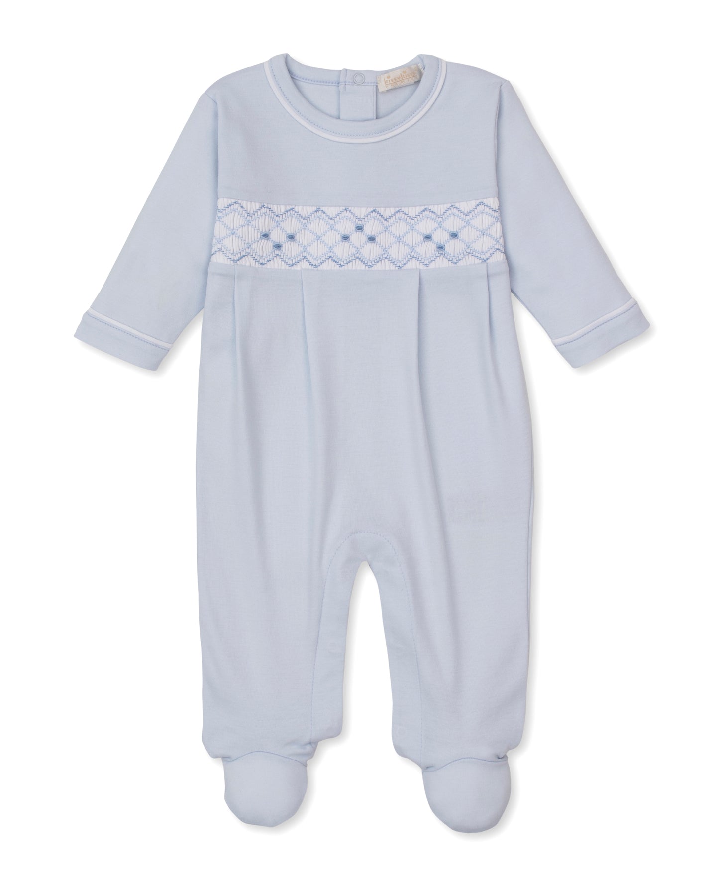 Footie w/Hand Smock, CLB Summer, Blue/White