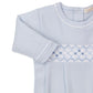 Footie w/Hand Smock, CLB Summer, Blue/White