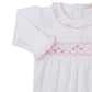 Footie w/Hand Smock, CLB Summer, White/Pink