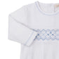 Gown w/Hand Smock, CLB Summer, White/Blue