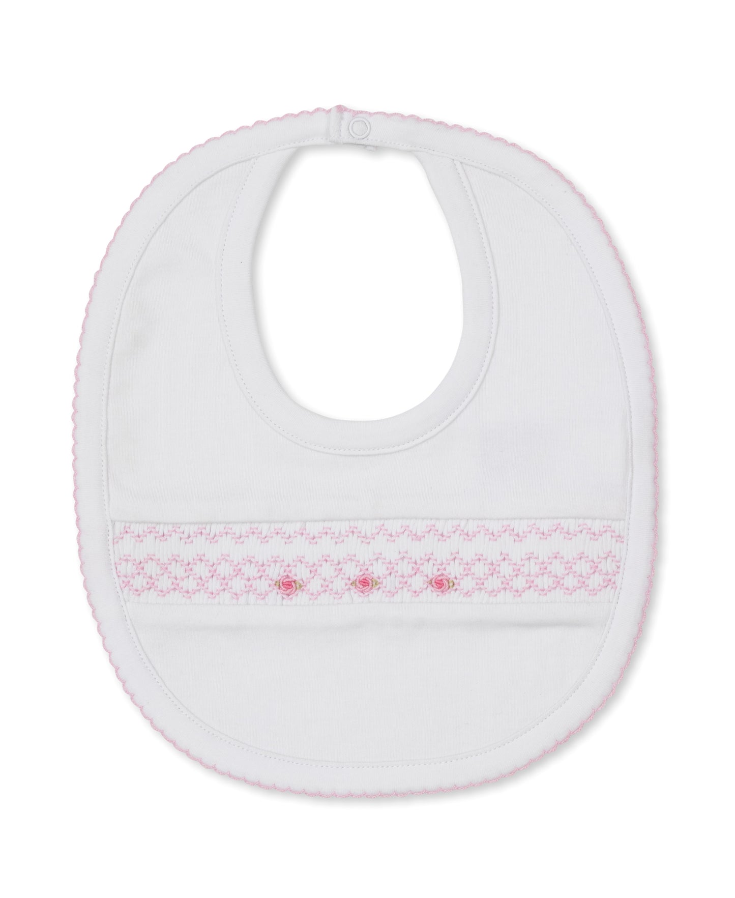 Bib w/Hand Smock, CLB Summer Bishop, White/Pink