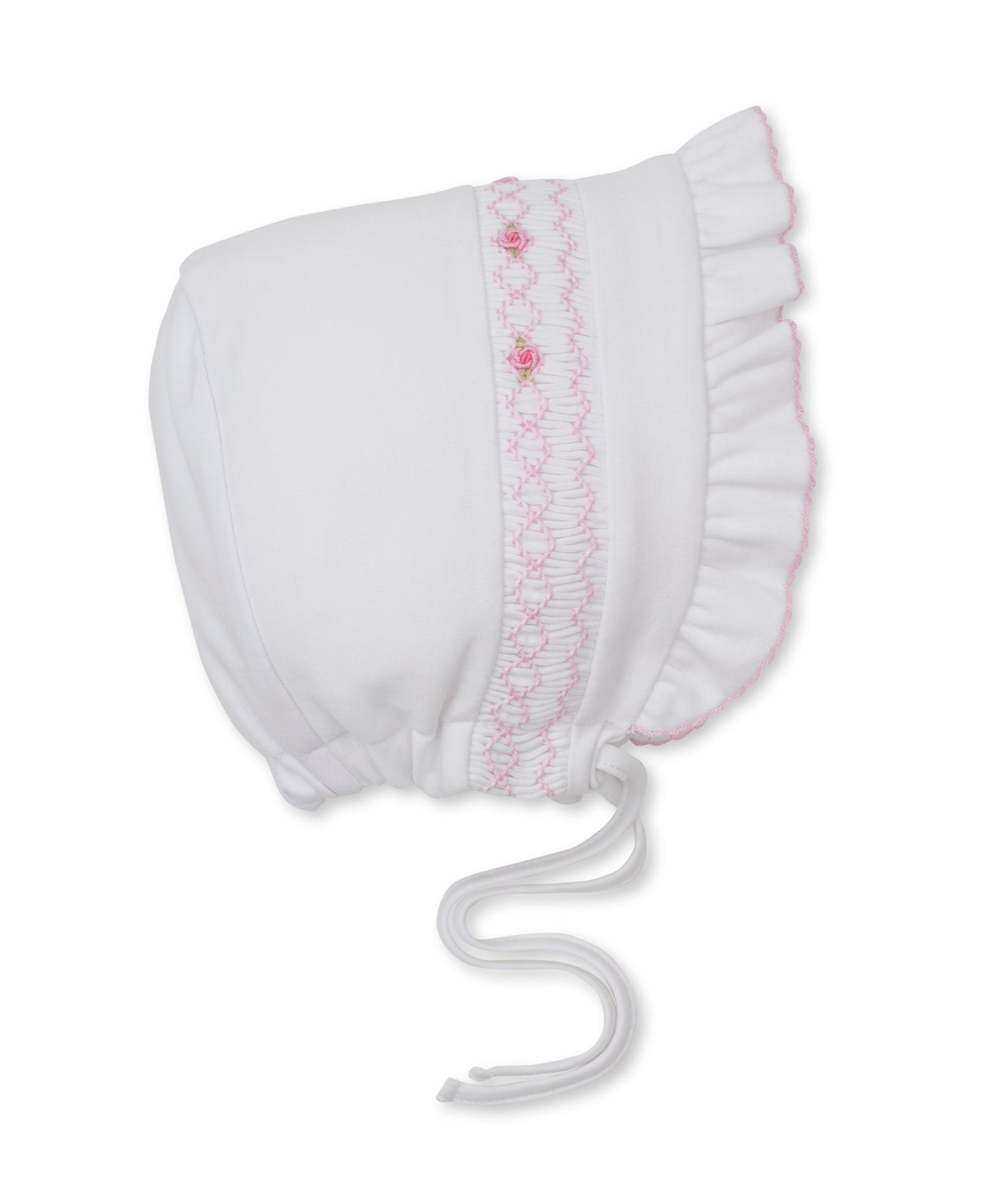 Bonnet w/Hand Smock, CLB Summer, White/Pink
