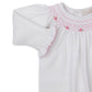 Footie w/Hand Smock, CLB Summer Bishop, White/Pink
