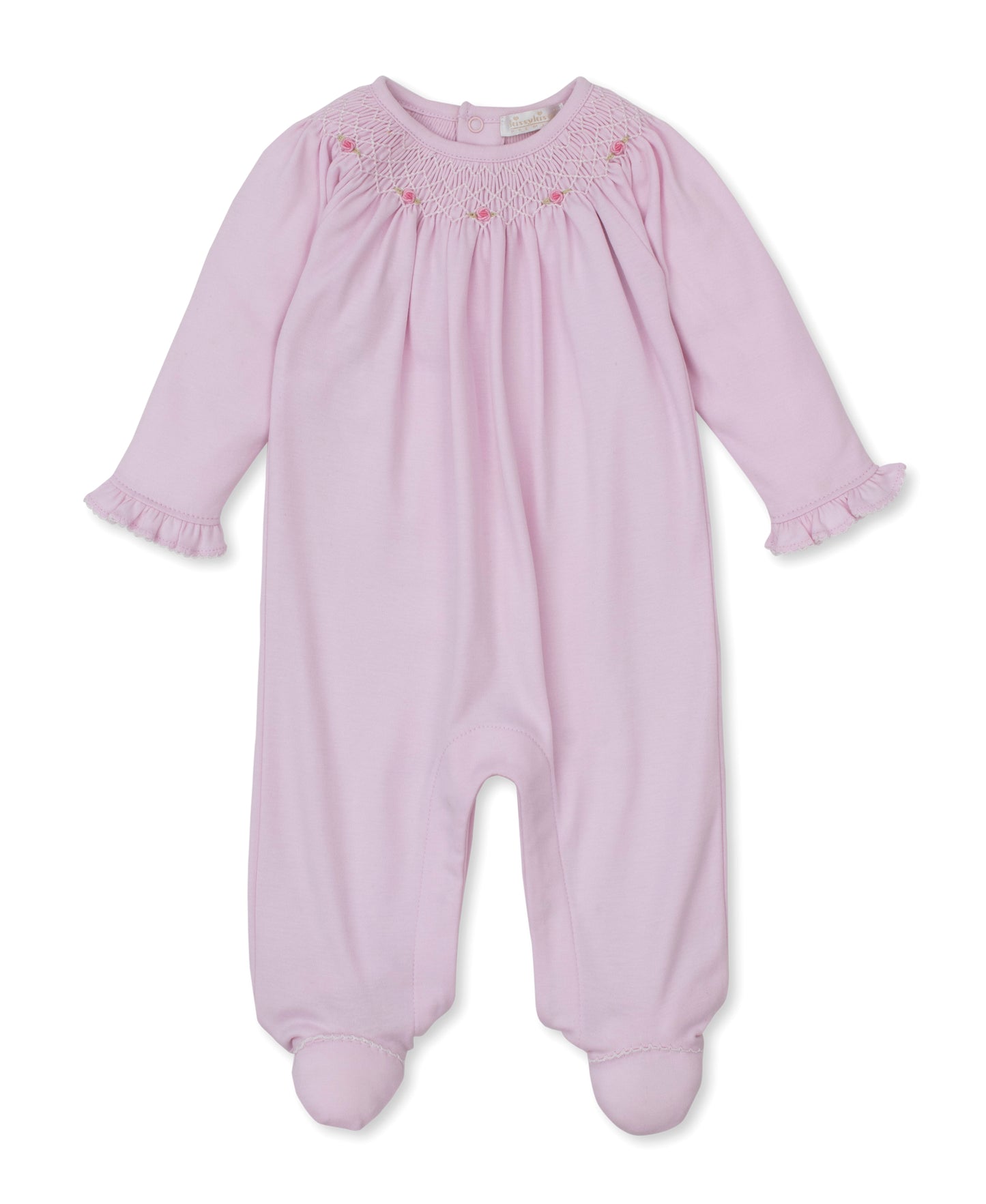 Footie w/Hand Smock, CLB Summer Bishop, Pink