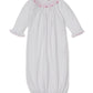 Gown w/Hand Smock, CLB Summer Bishop, White/Pink