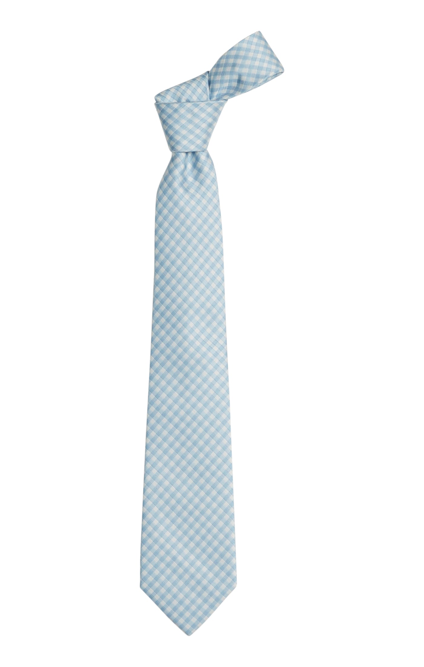 Neck Tie, Light Blue Gingham