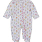 Zip Footie, Summer Wildflowers, White